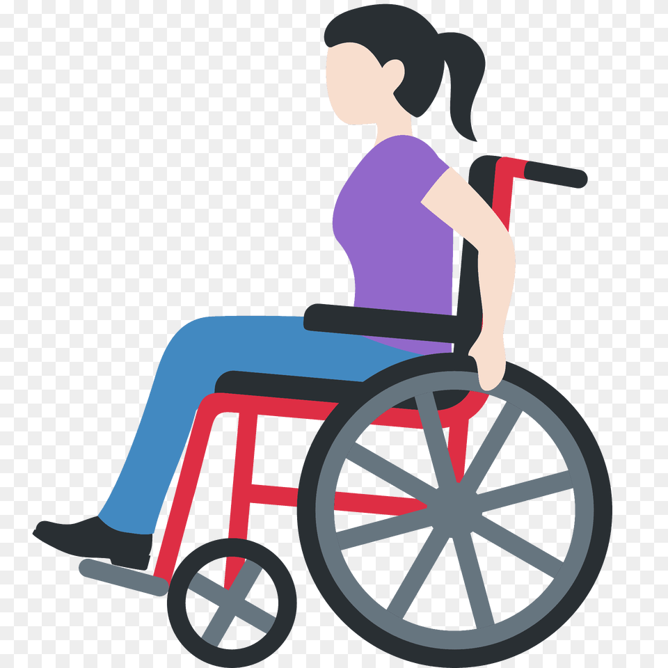Woman In Manual Wheelchair Emoji Clipart, Chair, Furniture, Person, Machine Free Png