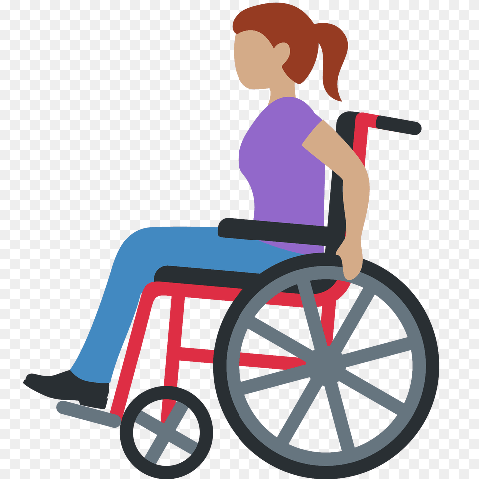 Woman In Manual Wheelchair Emoji Clipart, Chair, Furniture, Person, Face Png
