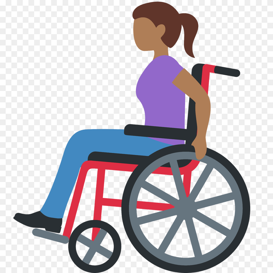 Woman In Manual Wheelchair Emoji Clipart, Chair, Furniture, Person, Face Free Png