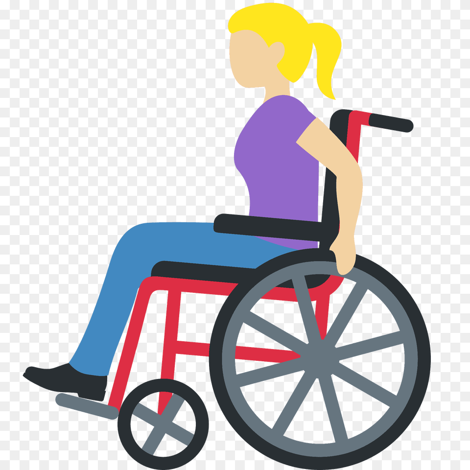 Woman In Manual Wheelchair Emoji Clipart, Chair, Furniture, Baby, Person Png Image