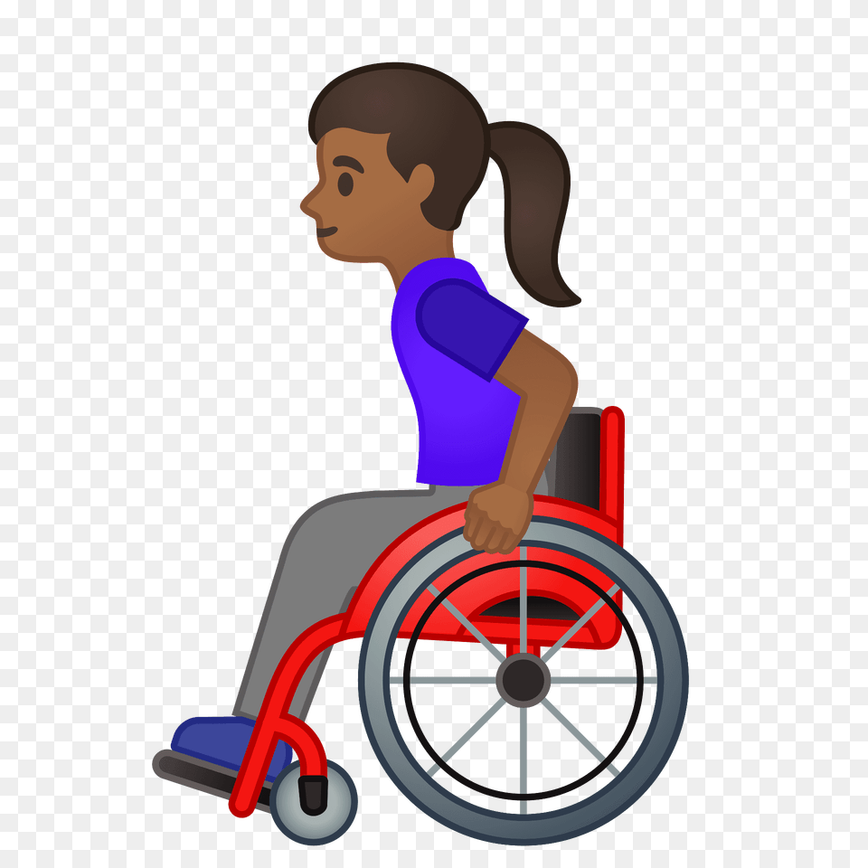 Woman In Manual Wheelchair Emoji Clipart, Chair, Furniture, Face, Head Png Image