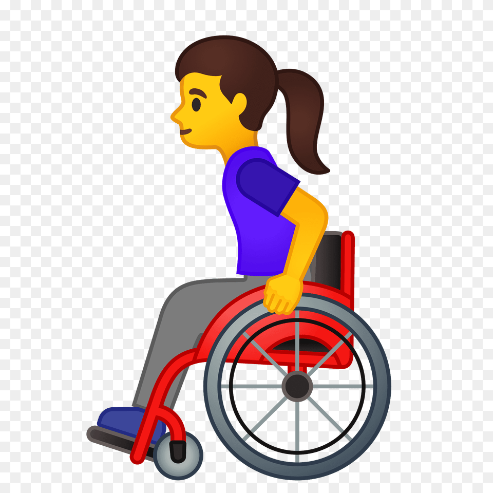 Woman In Manual Wheelchair Emoji Clipart, Furniture, Chair, Grass, Device Free Png