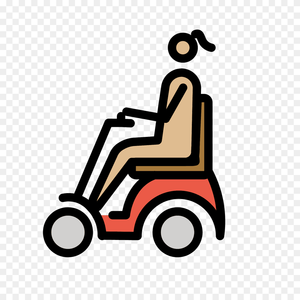 Woman In Motorized Wheelchair Emoji Clipart, Grass, Lawn, Plant, Device Png