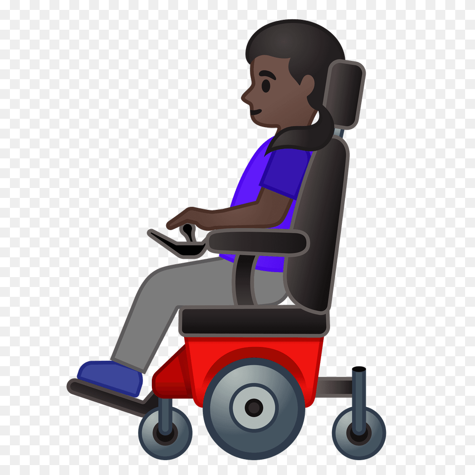 Woman In Motorized Wheelchair Emoji Clipart, Furniture, Chair, Tool, Plant Png Image