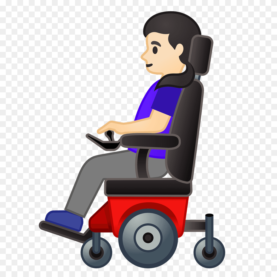 Woman In Motorized Wheelchair Emoji Clipart, Furniture, Chair, Device, Tool Free Transparent Png