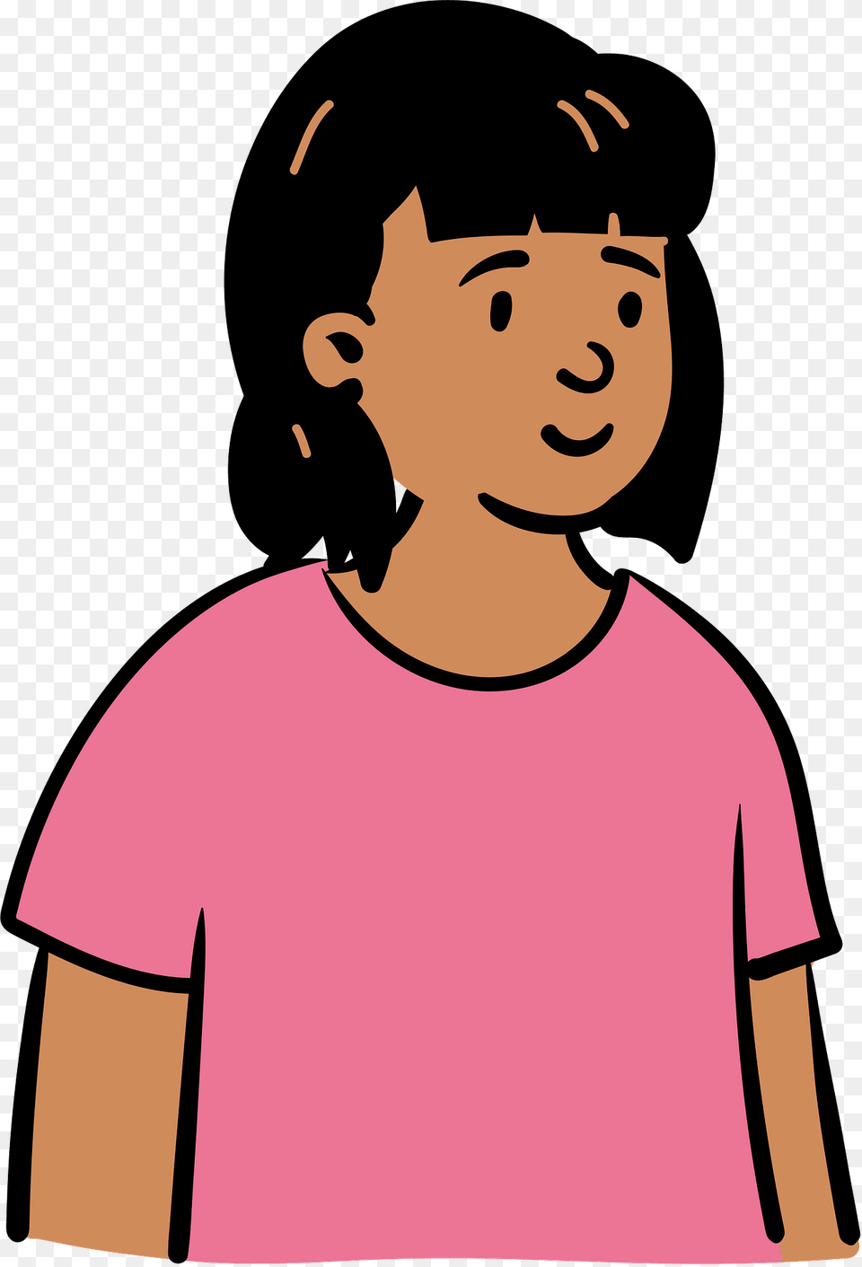 Woman In Pink T Shirt Clipart, T-shirt, Clothing, Child, Person Png