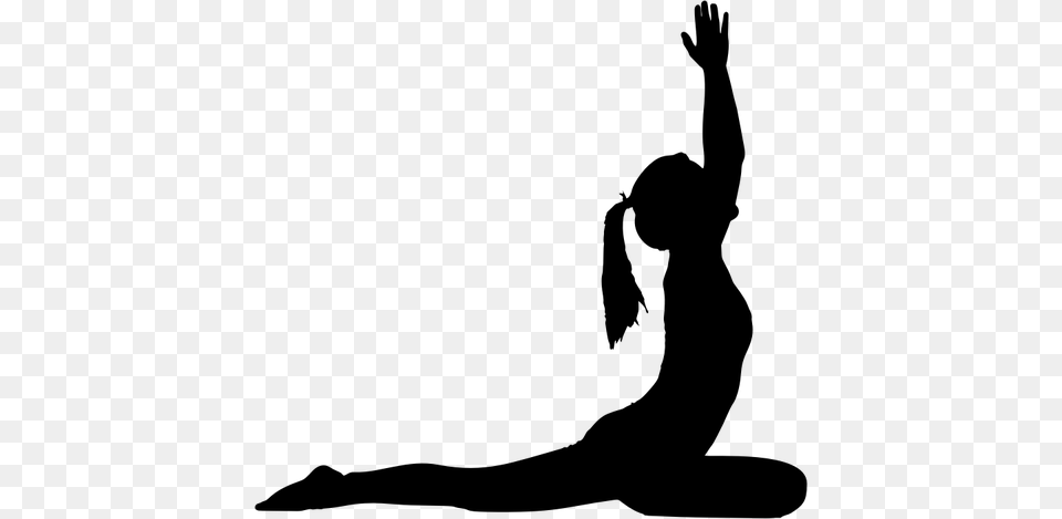 Woman In Pose Public Domain Vectors Yoga Pose Silhouette, Gray Free Png