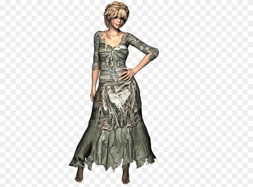Woman In Rags, Formal Wear, Clothing, Dress, Evening Dress Free Png