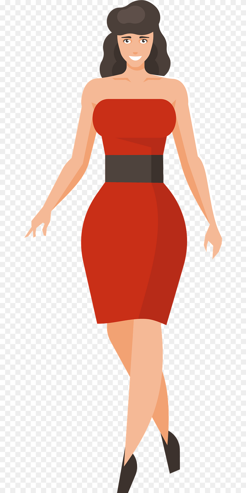 Woman In Red Clipart, Clothing, Dress, Adult, Person Png