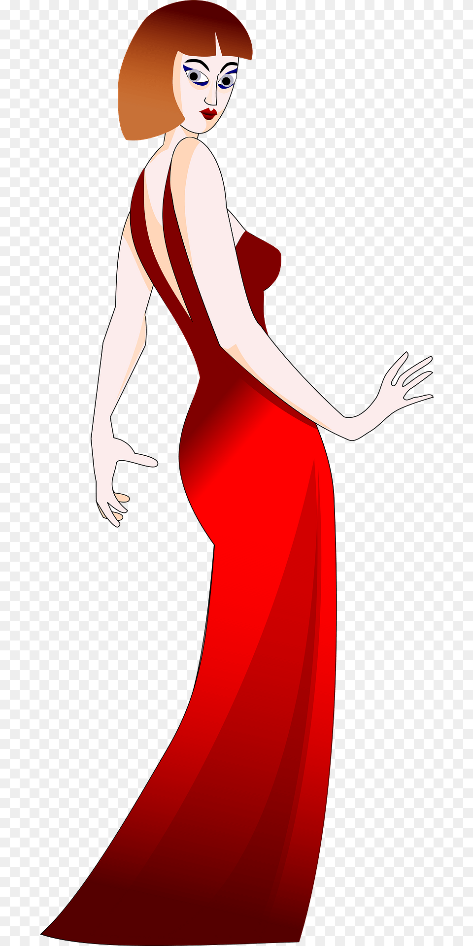 Woman In Red Dress Clipart, Clothing, Gown, Formal Wear, Fashion Free Png Download