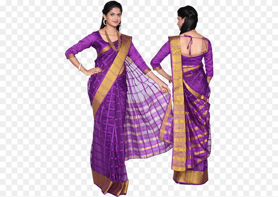 Woman In Saree Back, Adult, Clothing, Female, Person Free Transparent Png