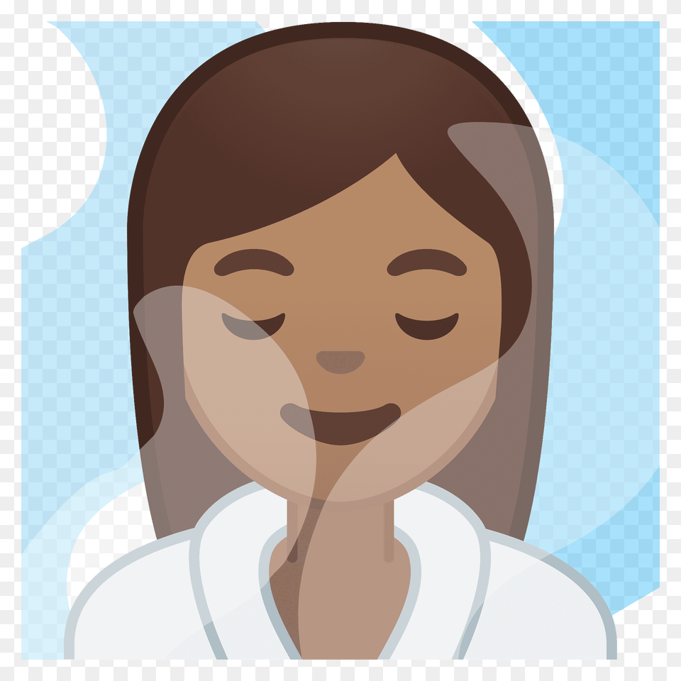 Woman In Steamy Room Emoji Clipart, Face, Head, Person, Photography Free Transparent Png