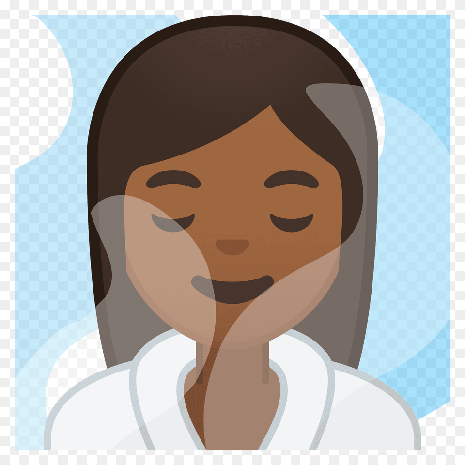 Woman In Steamy Room Emoji Clipart, Face, Head, Person, Photography Png Image