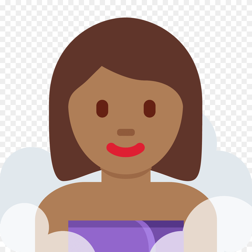 Woman In Steamy Room Emoji Clipart, Face, Head, Person, Photography Png Image