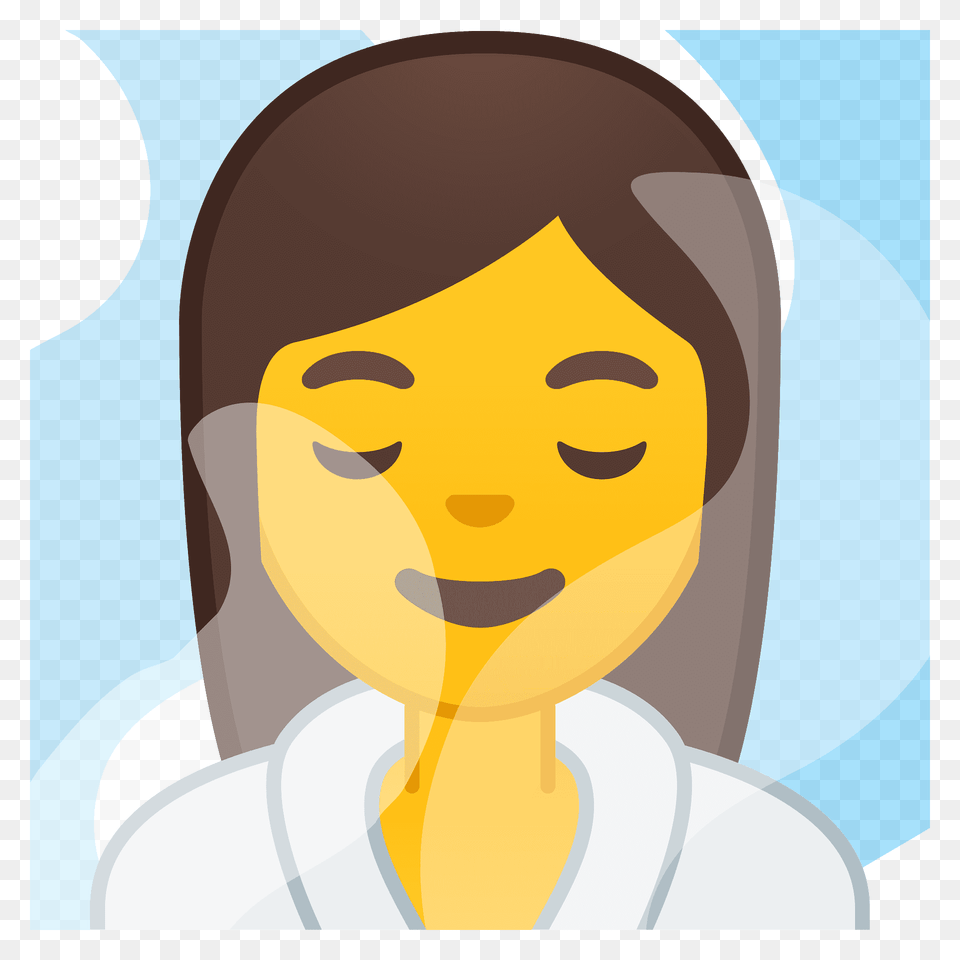 Woman In Steamy Room Emoji Clipart, Face, Head, Person, Photography Png Image