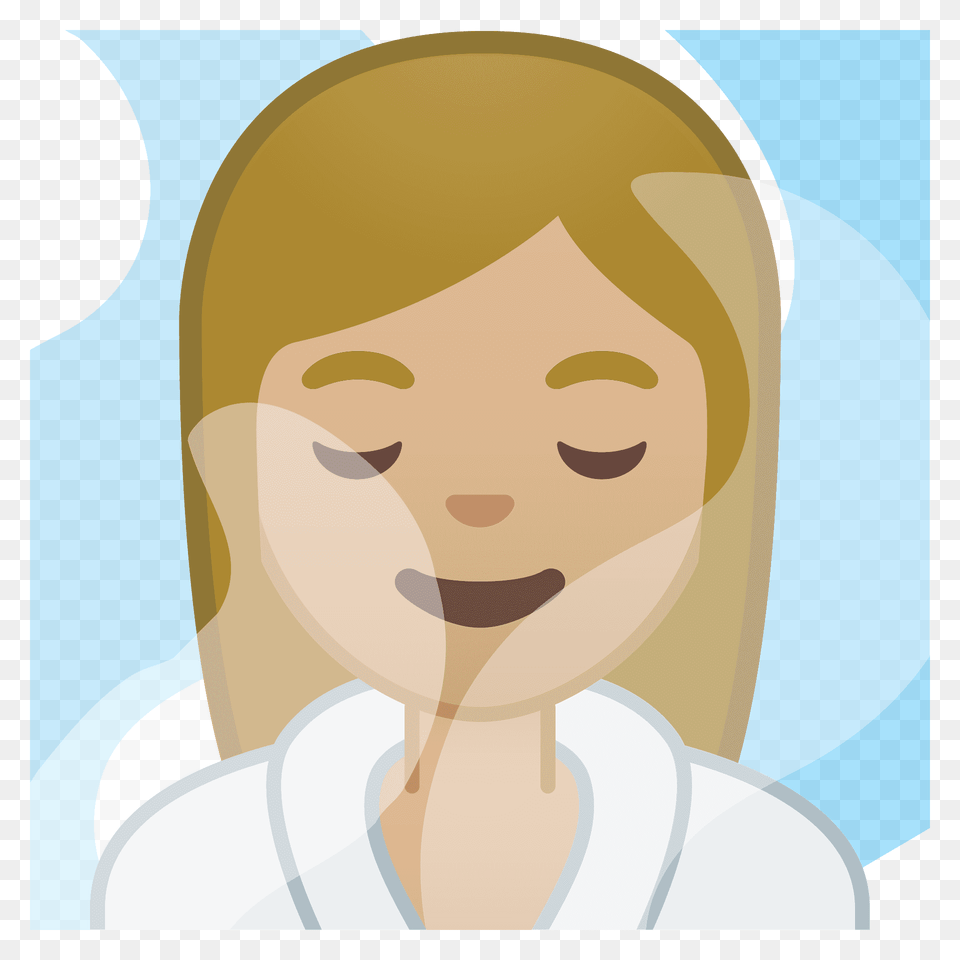 Woman In Steamy Room Emoji Clipart, Portrait, Photography, Person, Head Png