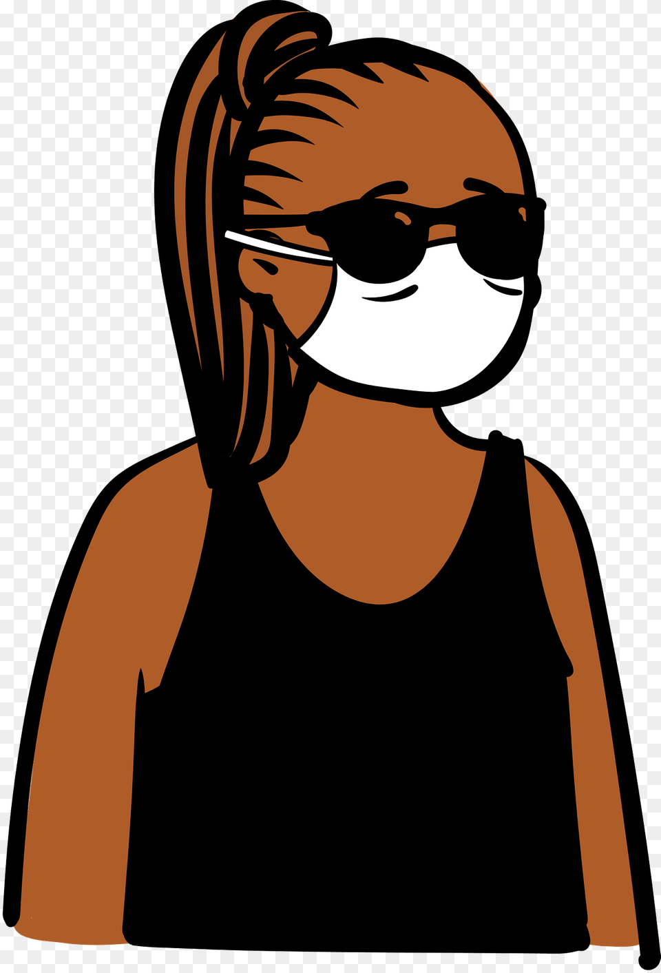 Woman In Tank Top Wearing Face Mask Clipart, Accessories, Sunglasses, Person, Female Free Png