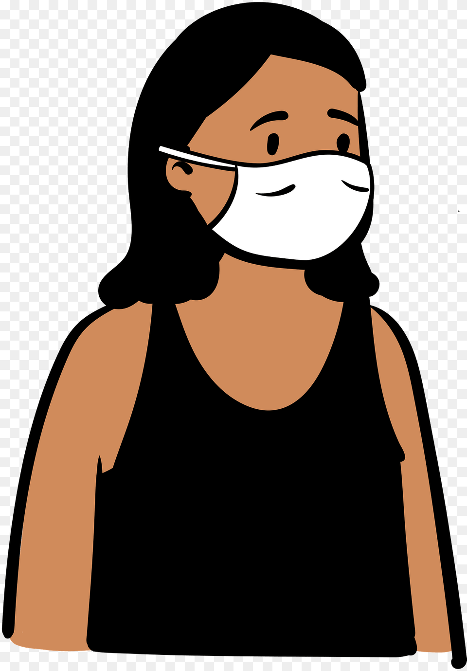 Woman In Tank Top Wearing Face Mask Clipart, Adult, Female, Person, Head Free Png