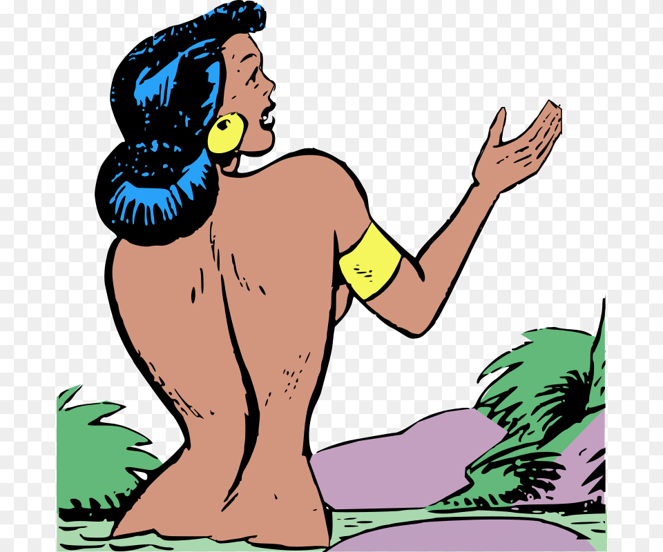 Woman In Water People Bathing In River Clipart, Adult, Female, Person, Face Free Png