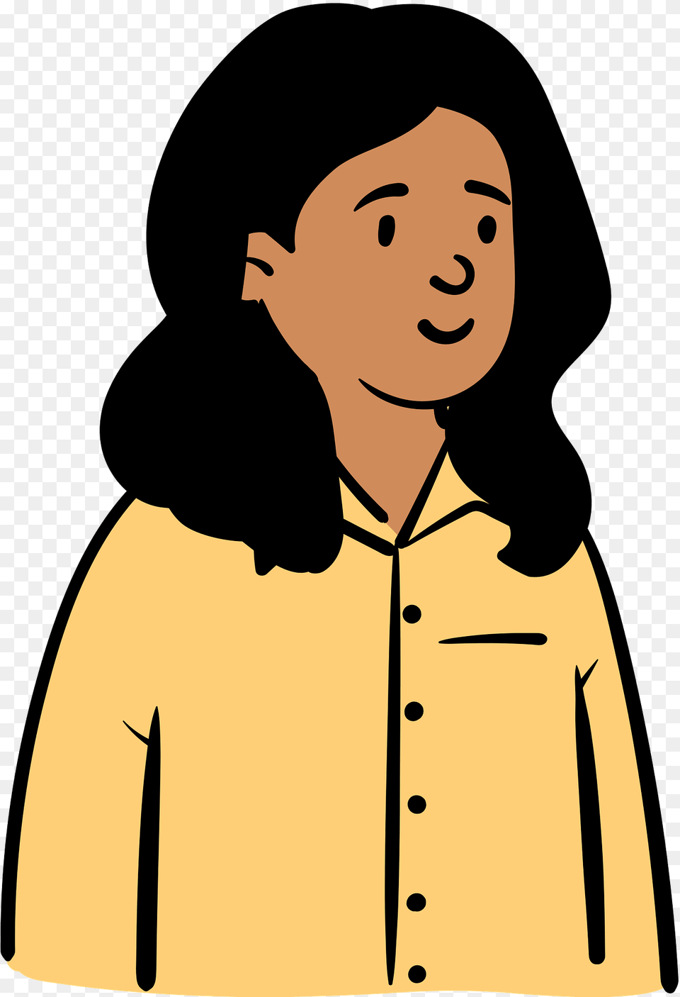 Woman In Yellow Shirt Clipart, Clothing, Coat, Jacket, Adult Free Transparent Png