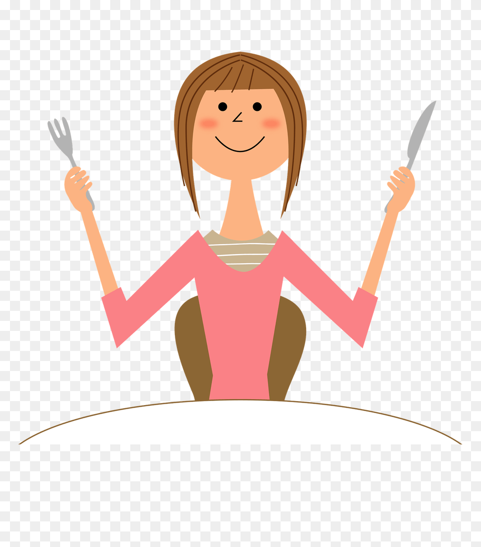 Woman Is, Cutlery, Fork, Face, Head Png Image