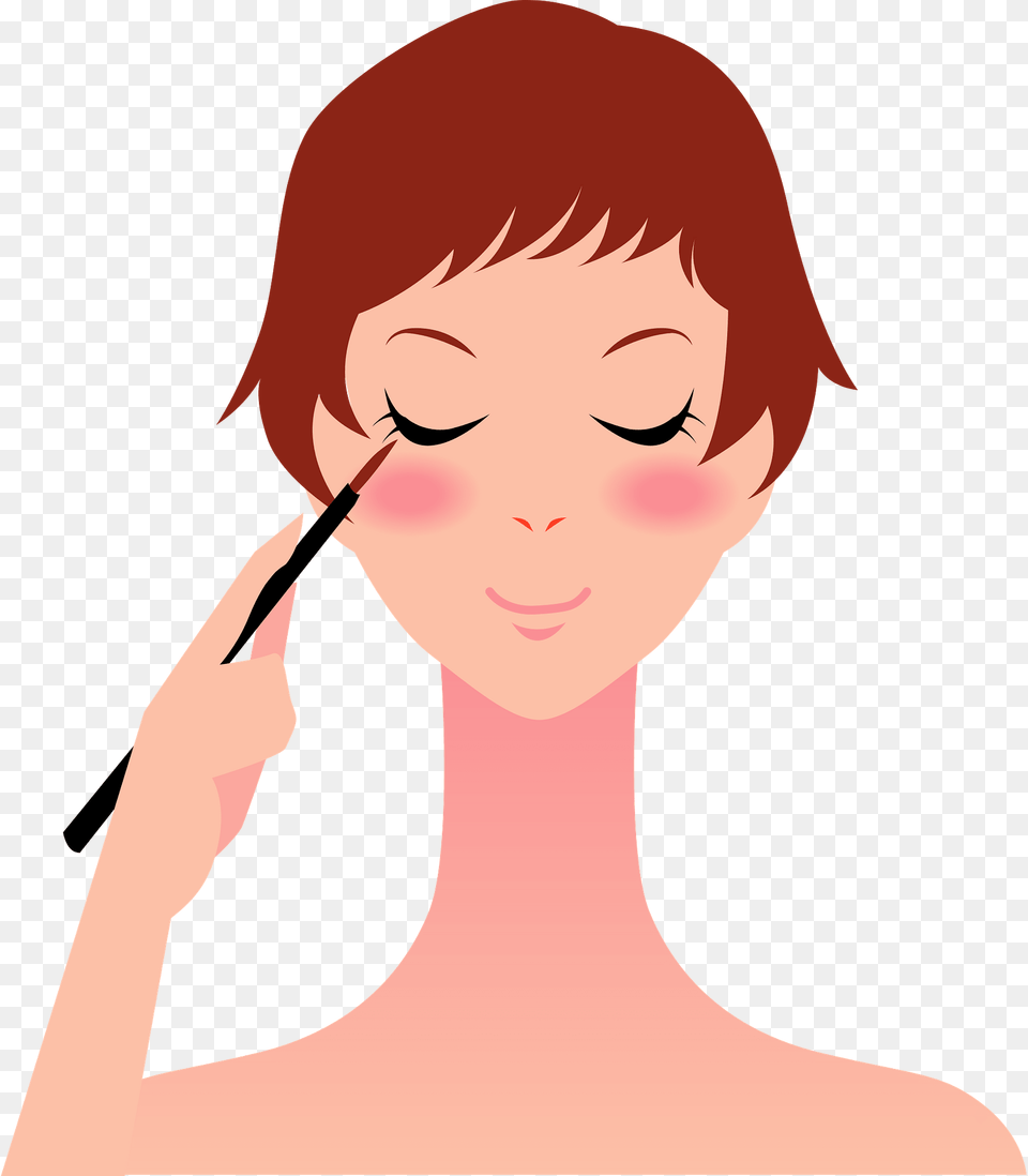 Woman Is Applying Makeup Clipart, Adult, Person, Female, Face Png Image