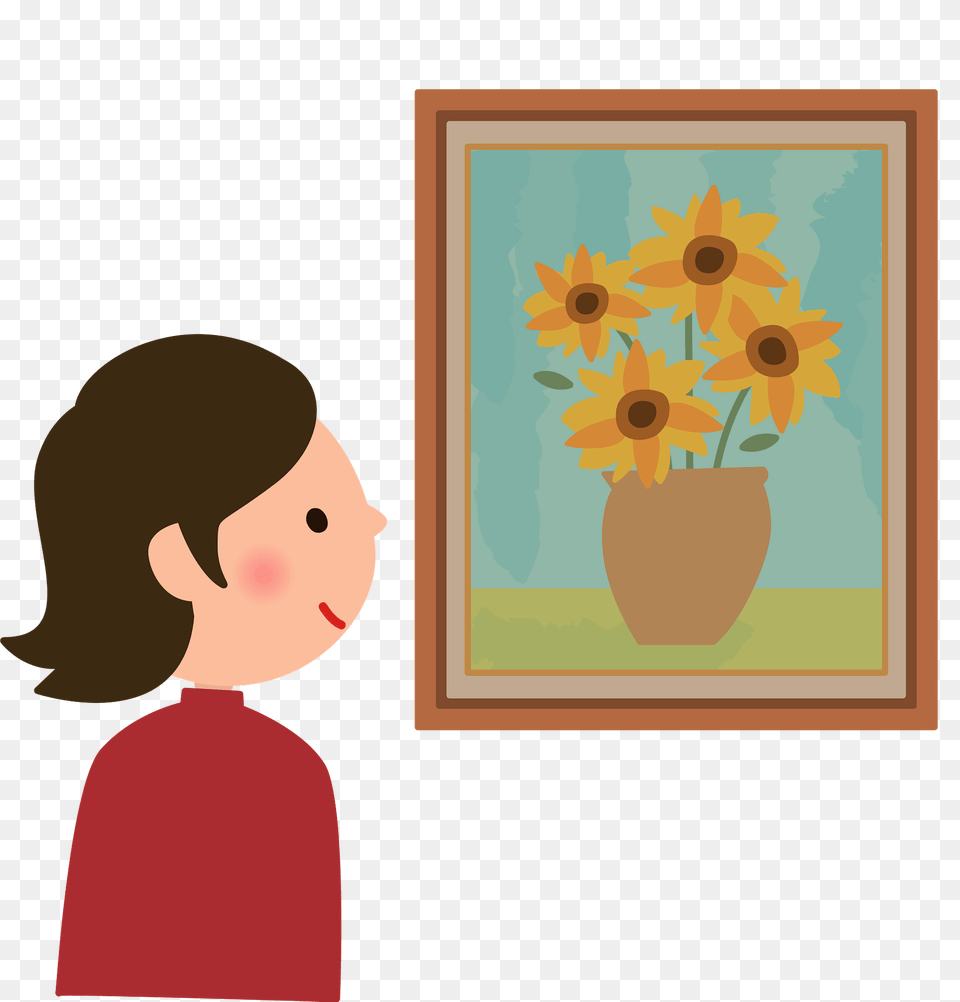 Woman Is Appreciating The Painting Clipart, Art, Person, Head, Face Png Image