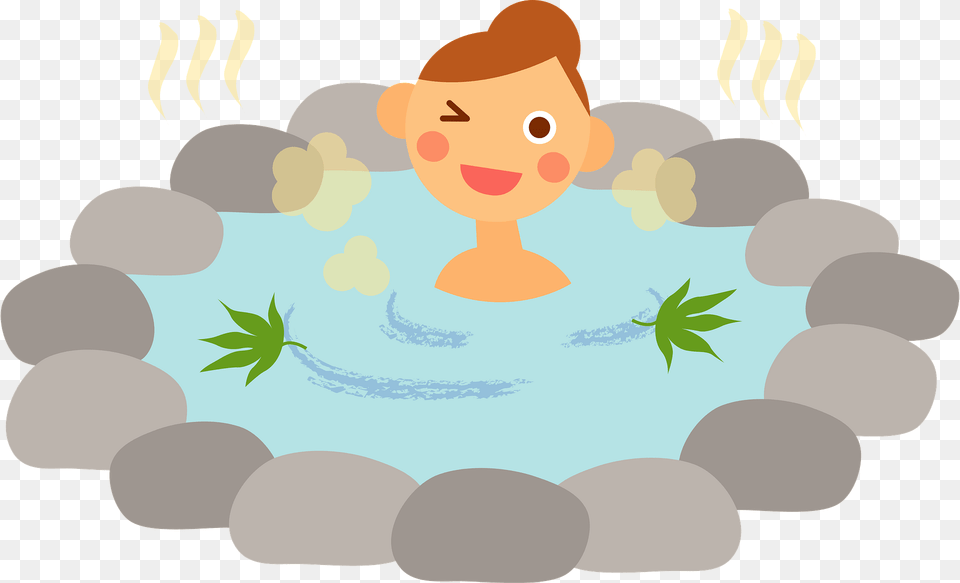 Woman Is Bathing Hot Spring Clipart, Water Sports, Water, Swimming, Sport Png Image