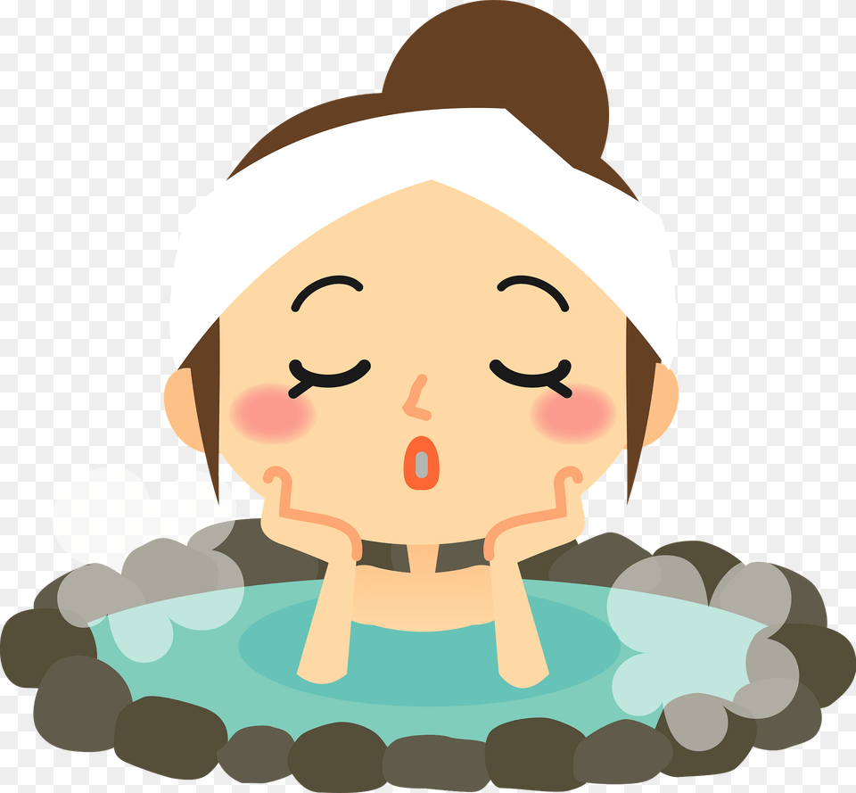Woman Is Bathing Hot Springs Clipart, Person, People, Birthday Cake, Cake Free Png