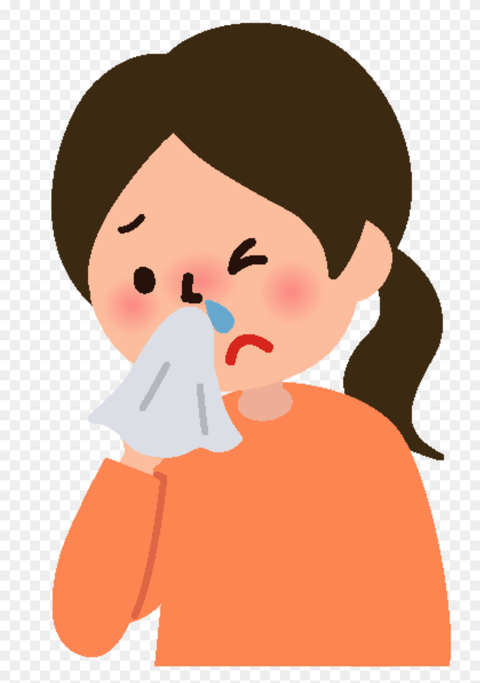 Woman Is Blowing Her Nose Clipart, Face, Head, Person, Baby Png