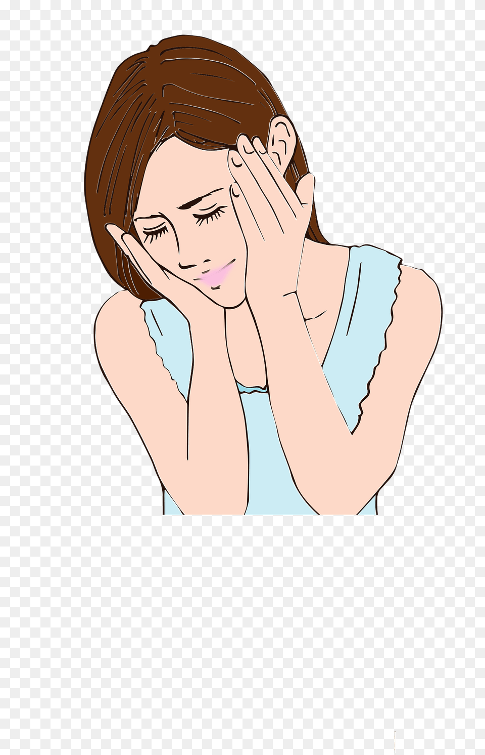 Woman Is Brooding Clipart, Adult, Female, Person, Face Free Transparent Png