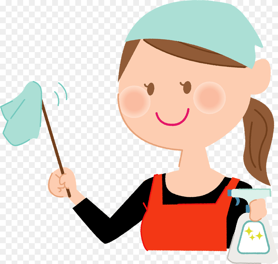 Woman Is Cleaning Clipart, Person, Baby, Face, Head Free Png