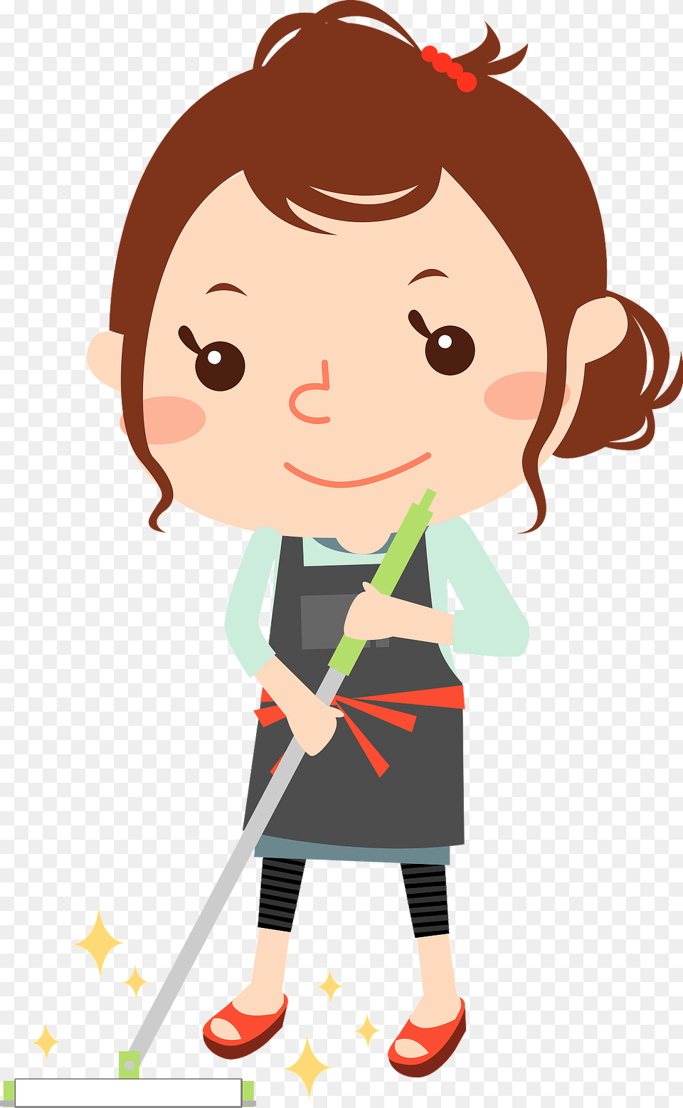Woman Is Cleaning House Clipart, Baby, Person, Face, Head Free Png