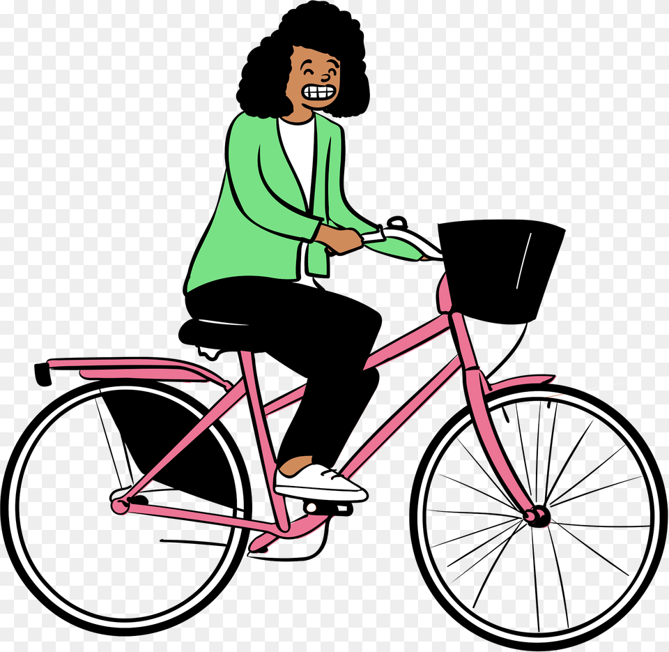 Woman Is Cycling Clipart, Bicycle, Vehicle, Transportation, Person Free Png Download