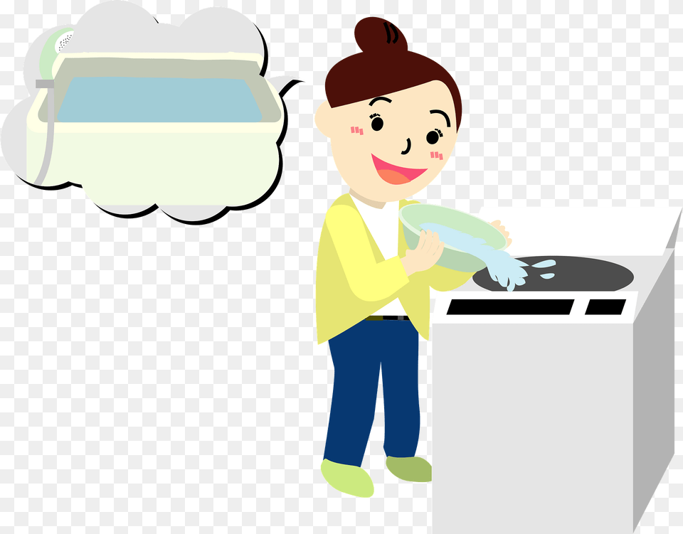 Woman Is Doing Laundry Saving Water Clipart, Baby, Person, Face, Head Free Transparent Png