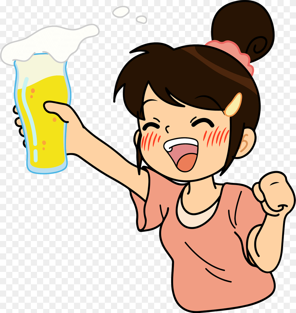 Woman Is Drinking Beer Clipart, Baby, Person, Face, Head Png