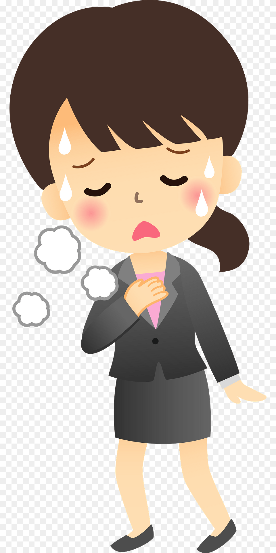 Woman Is Experiencing Shortness Of Breath Clipart, Book, Comics, Publication, Baby Free Png