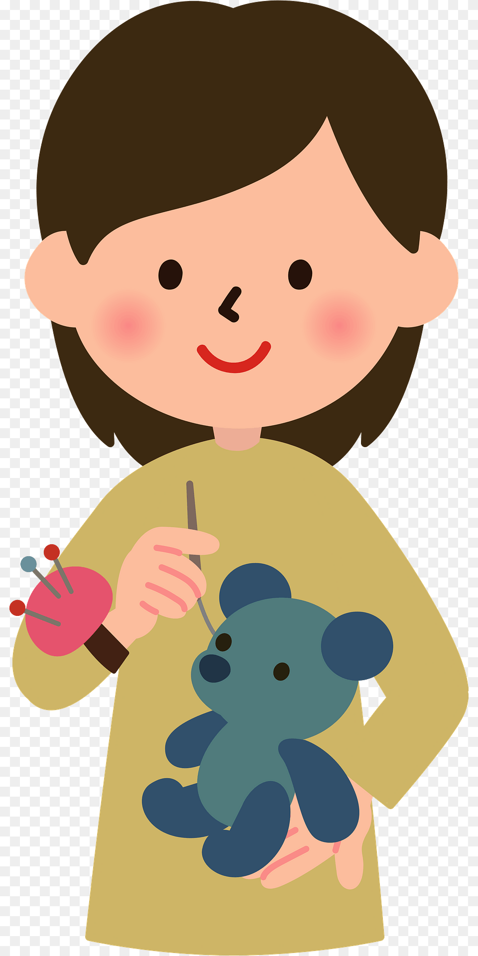 Woman Is Handcrafting A Stuffed Toy Clipart, Face, Head, Person, Photography Free Png