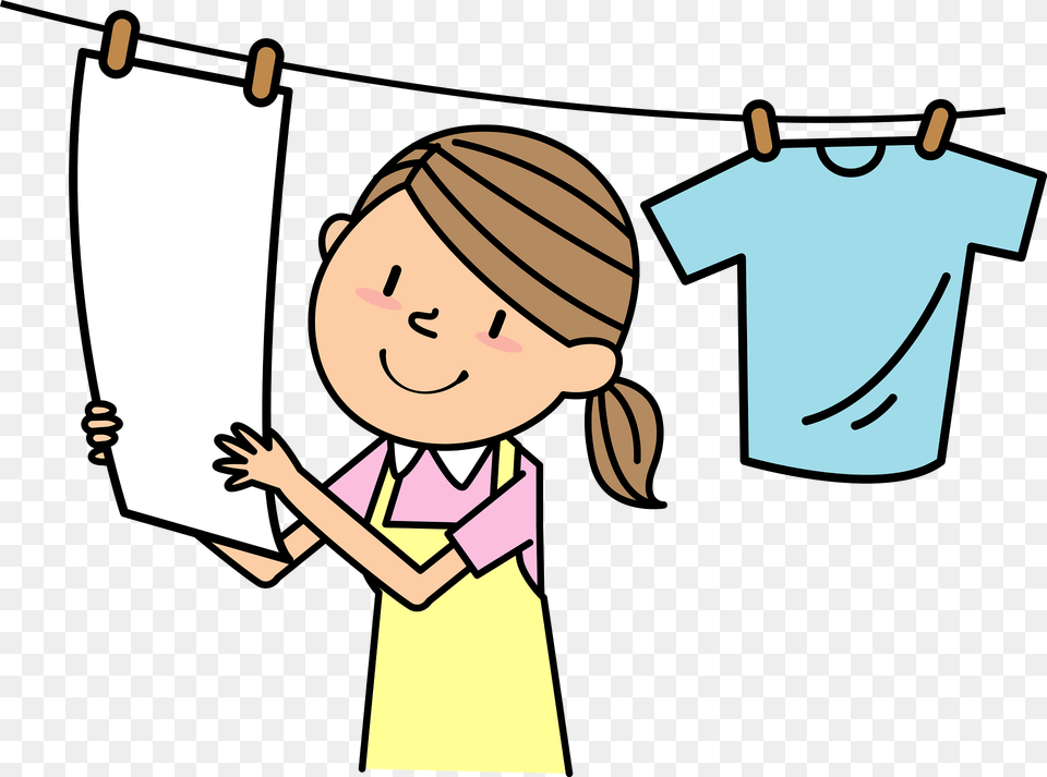 Woman Is Hanging Laundry Clipart, Baby, Cleaning, Person, Face Png