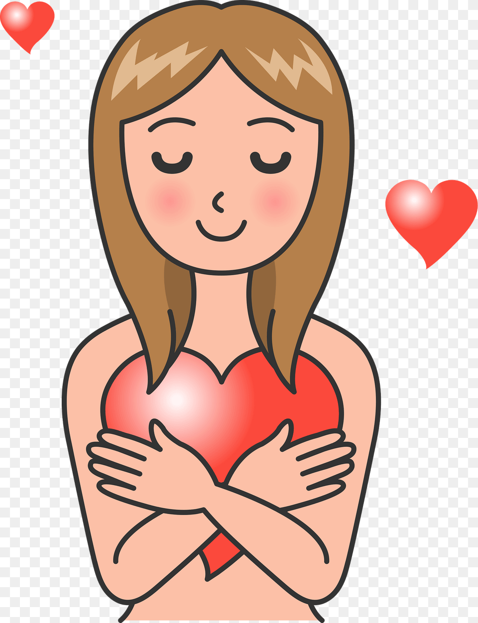 Woman Is Holding A Heart Clipart, Baby, Person, Face, Head Free Png