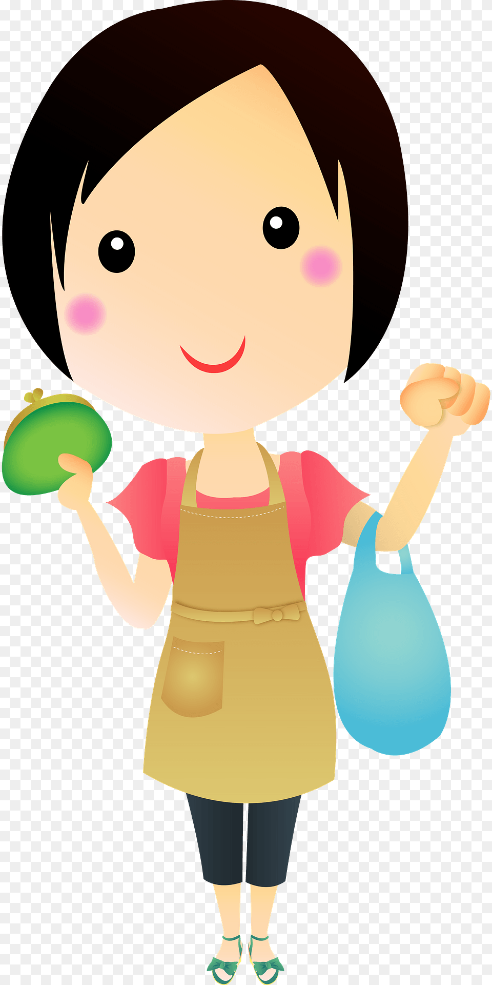 Woman Is Holding A Wallet And A Shopping Bag Clipart, Baby, Person, Face, Head Free Png Download