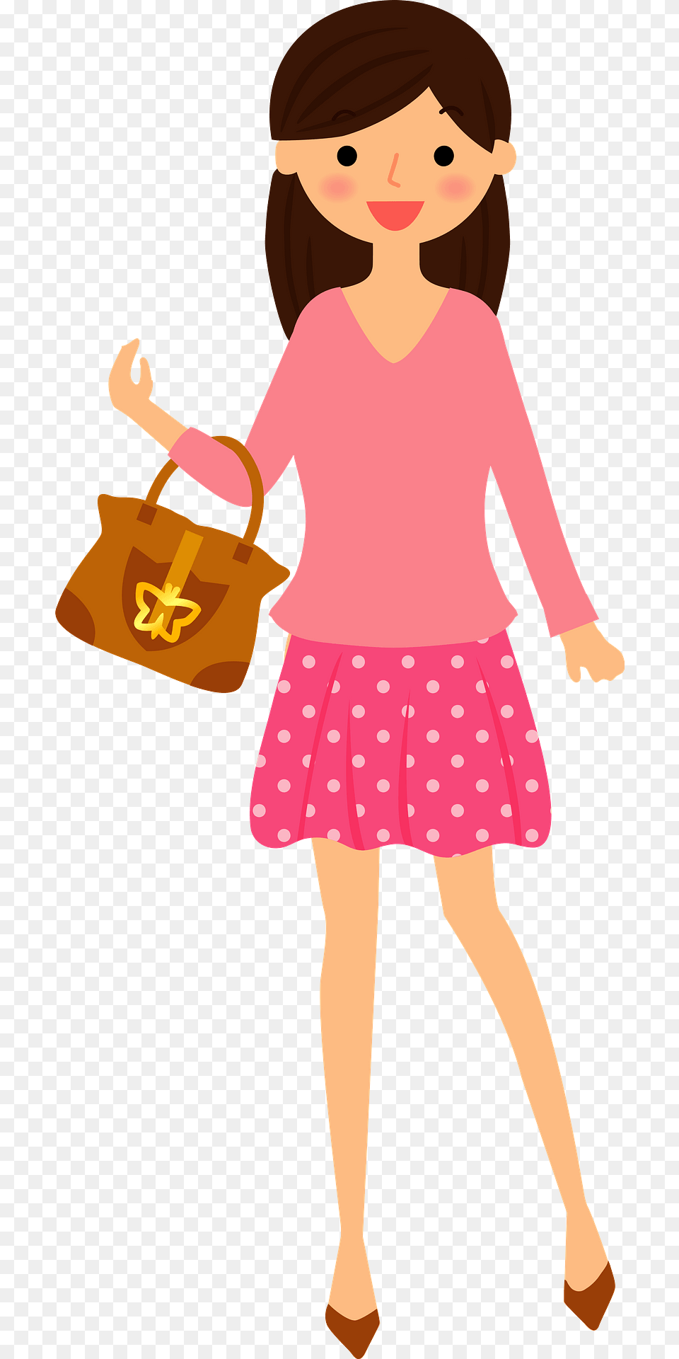 Woman Is Holding Handbag Clipart, Accessories, Bag, Purse, Person Png Image