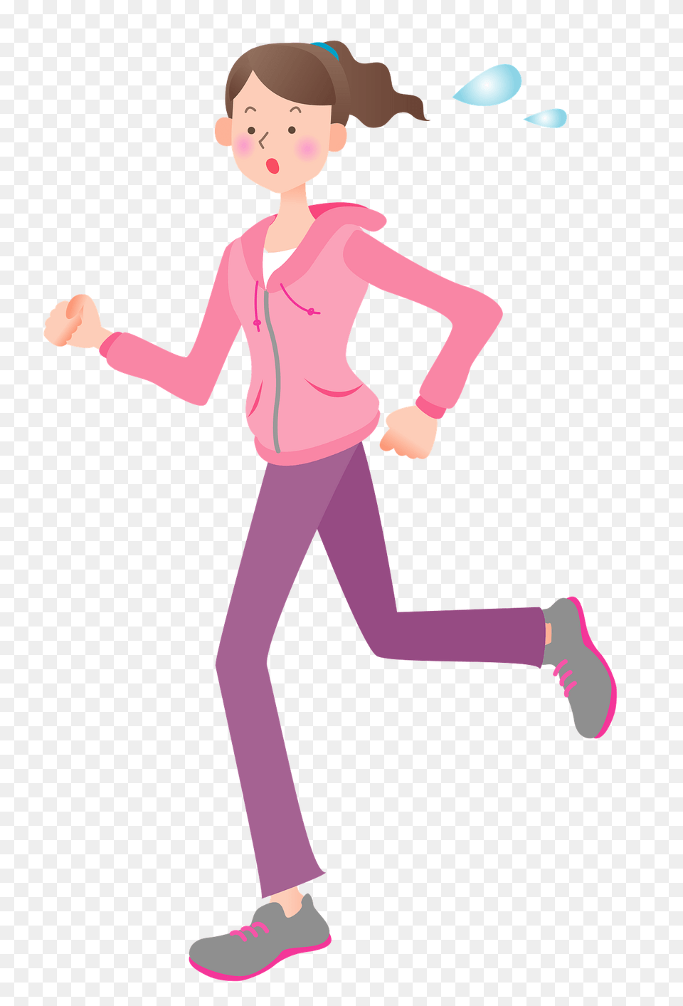 Woman Is Jogging For Exercise Clipart, Clothing, Long Sleeve, Sleeve, Person Png Image