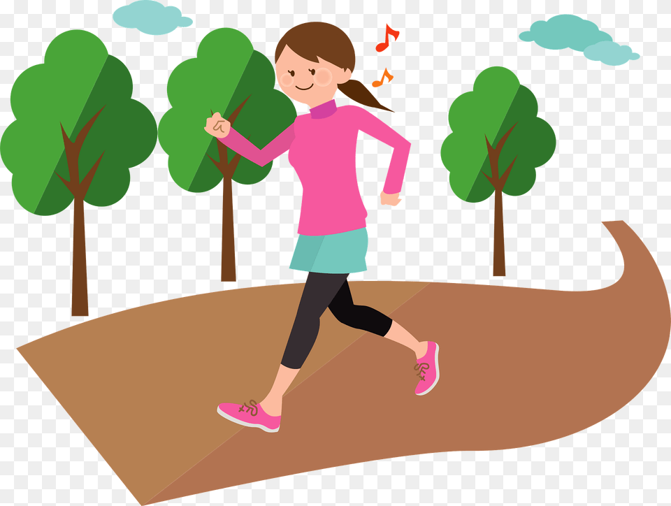 Woman Is Jogging For Exercise Clipart, Walking, Person, Male, Boy Free Png Download