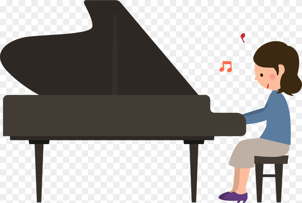 Woman Is Playing Piano Clipart, Baby, Person, Musical Instrument, Grand Piano Free Png Download