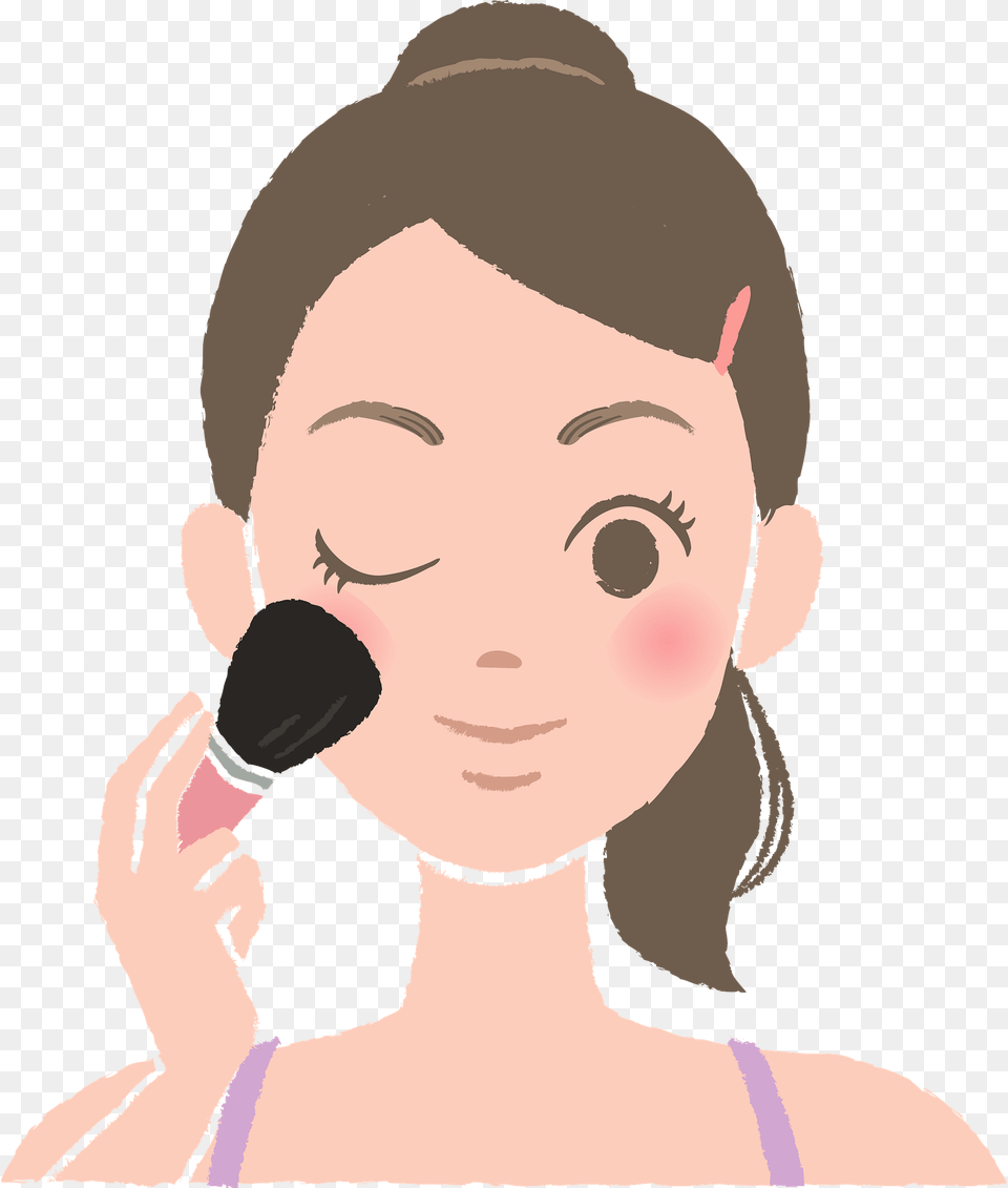 Woman Is Putting On Make Up Clipart, Adult, Person, Female, Face Free Png