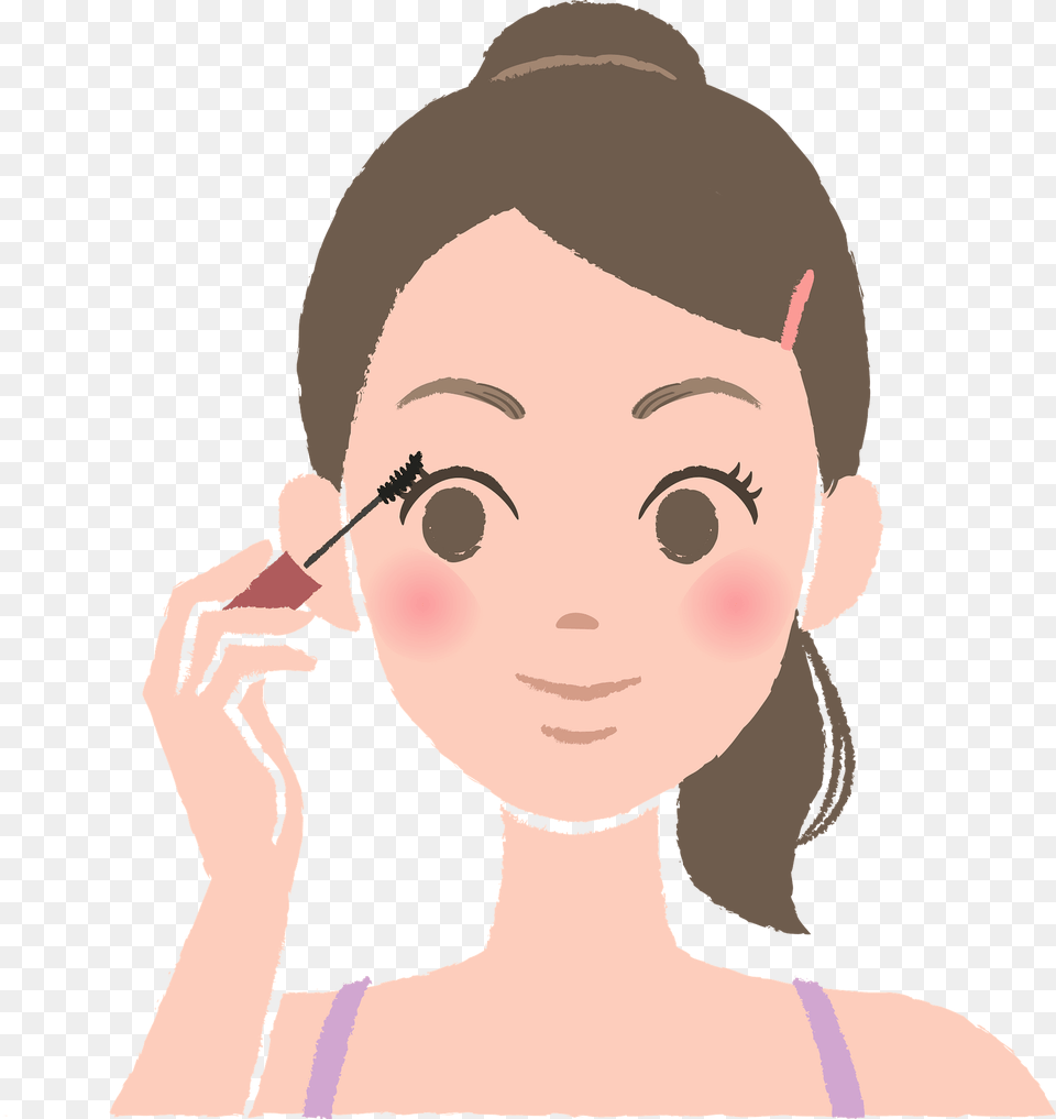 Woman Is Putting On Mascara Clipart, Person, Photography, Face, Head Free Transparent Png