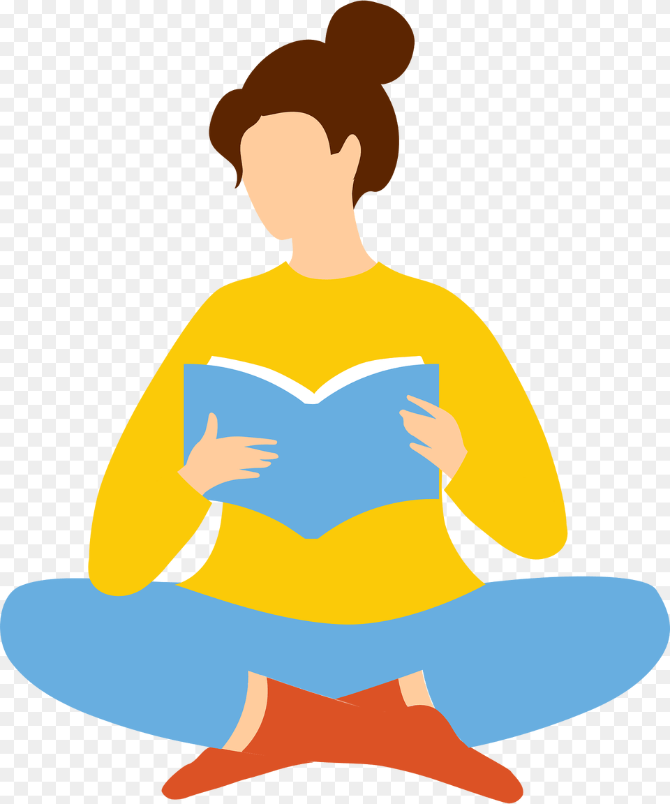 Woman Is Reading Book Clipart, Person, Fitness, Sport, Working Out Free Png Download