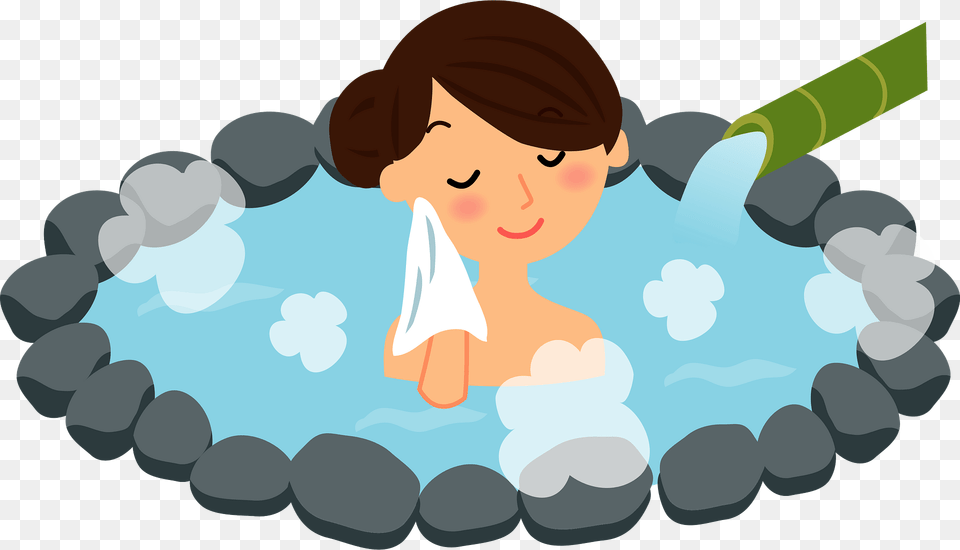 Woman Is Relaxing In A Hot Spring Clipart, Water Sports, Water, Swimming, Sport Free Png Download