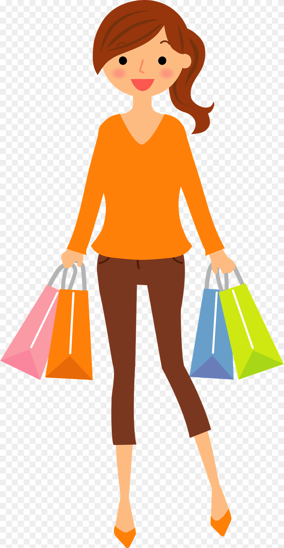 Woman Is Shopping Bag Clipart, Person, Boy, Child, Male Png Image